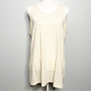 Cabi #5762 Comeback Tank 100% Cotton White and Cream Stripes Size XL
